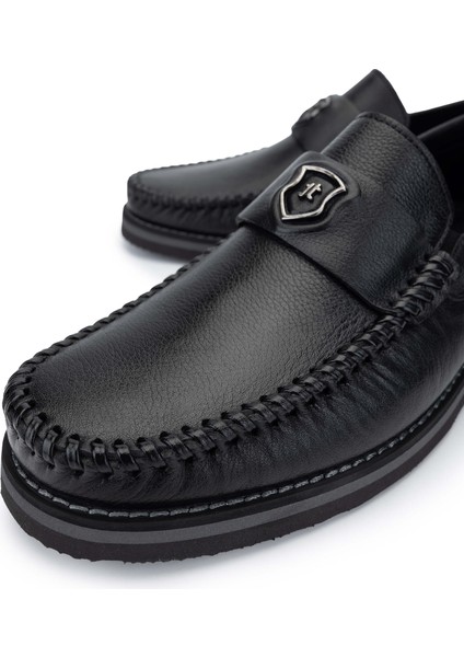 Erkek Hakiki Deri Siyah Deri Loafer Ayakkabı 1008 3390 Erk Ayk SK24-25 Sıyah Dr modelleri