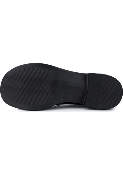 Kadın Deri Siyah Rugan/leopar Loafer Ayakkabı 1065 60-2071 Bn Ayk SK24-25 Syh Rgn/leopar fırsatları