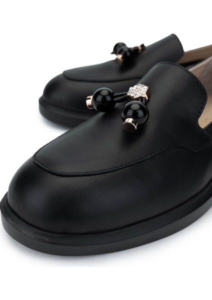 Kadın Deri Siyah Deri Loafer Ayakkabı 1037 6005 Bn Ayk SK24-25 Sıyah Dr modelleri