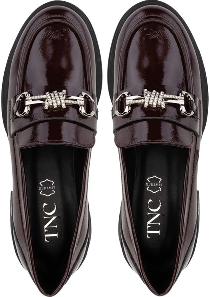 Kadın Deri Bordo Rugan Loafer Ayakkabı 33 2005-1 Bn Ayk SK24-25 Bordo Rgn indirimleri