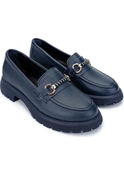 Kadın Deri Lacivert Loafer Ayakkabı 1065 201-4259 Bn Ayk SK24-25 Lacı Dr fiyatları
