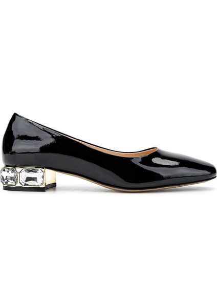 Kadın Deri Siyah Rugan Topuklu Ayakkabı 1036 H5659 Bn Ayk SK24-25 Sıyah Rgn