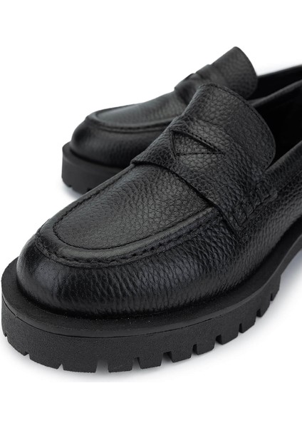 Kadın Deri Siyah Floter Loafer Ayakkabı 1054 04 Bn Ayk SK24-25 Sıyah Fltr modelleri
