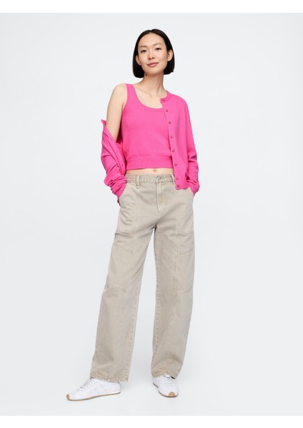 Kadın Pembe Cashsoft Crop Bluz fırsatları