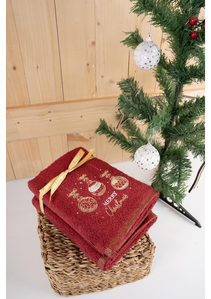 Pamuk Ikili 50 x 90 cm Yılbaşı Nakışlı Havlu & Havlu Seti