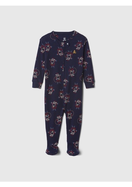 Bebek Lacivert Brannan Bear Işlemeli Tulum
