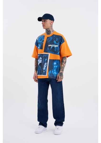Erkek Macstar Vintage Oversize Turuncu Tişört fırsatları