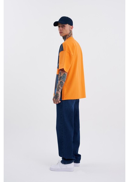Erkek Macstar Vintage Oversize Turuncu Tişört indirimleri