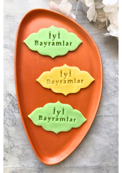 2'li Iyi Bayramlar Hamur Şekillendirici , Kurabiye Kalıbı, Seramik, Polimer Kil