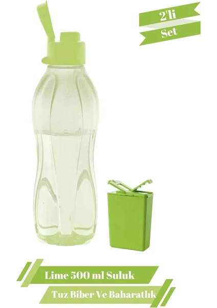 Eco Lime 500 ml Suluk Matara Tuzluk Karabiberlik 2'li Set