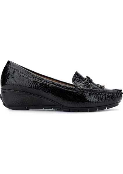 Kadın Deri Siyah Loafer Ayakkabı 1065 128-06 Bn Ayk SK24-25 Syh Dr/ptk Bsk
