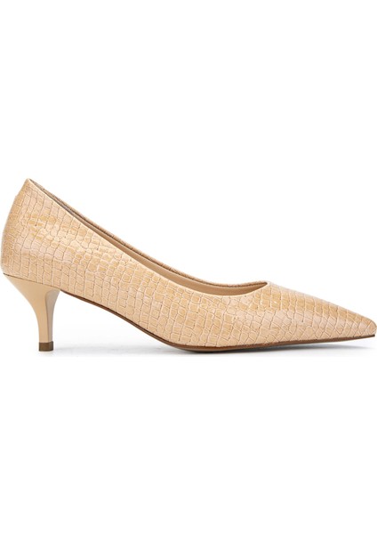 Kadın Hakiki Deri Bej Stiletto Ayakkabı 886 01 Bn Ayk SK24-25 S.khv Fsly Bsk