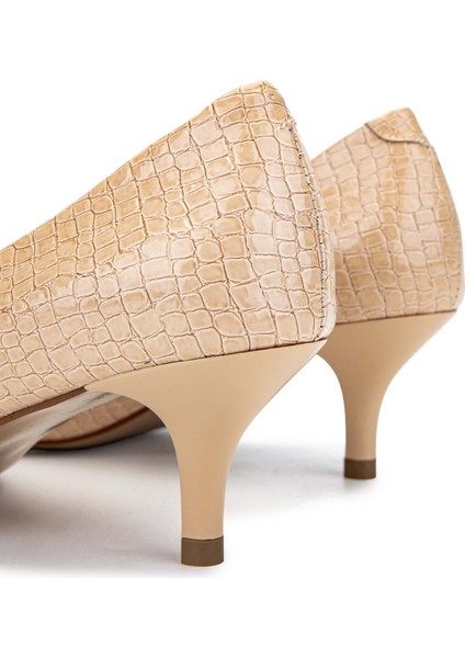 Kadın Hakiki Deri Bej Stiletto Ayakkabı 886 01 Bn Ayk SK24-25 S.khv Fsly Bsk
