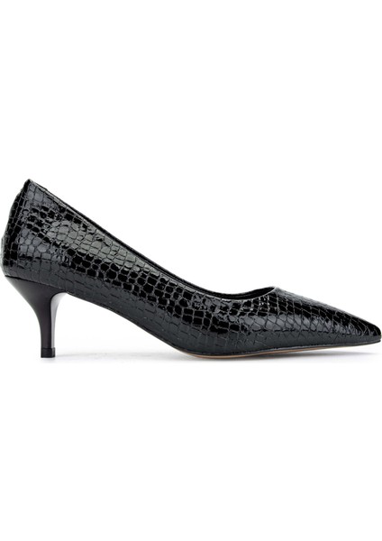 Kadın Deri Siyah Stiletto Ayakkabı 886 01 Bn Ayk SK24-25 Syh Fsly Bsk