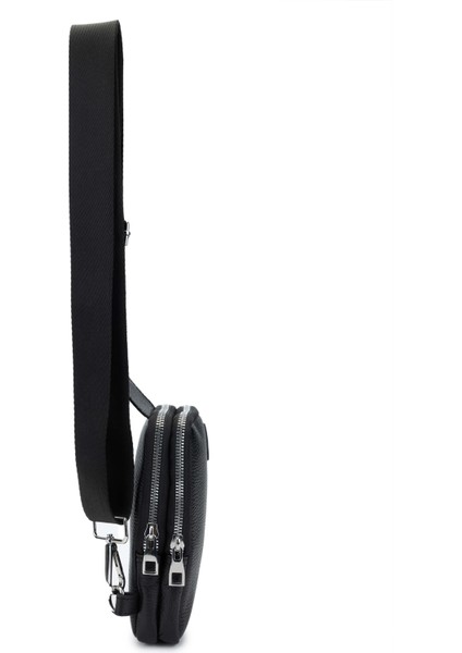 Erkek Hakiki Deri Siyah Deri Body Bag Çanta 688 1010 Erk Cnt SK24-25 Sıyah Dr