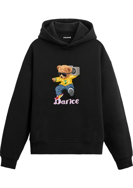 Breakdance Teddy Kadın ve Erkek Sweatshirt Pamuklu Baskılı Ayıcıık Tasarım Hoodie Doğum Günü Hediyesi Pamuklu Ayıcık Tasarım Kapşonlu Sevgiliye Ayıcık Baskılı Kapşonlu Sweatshirt