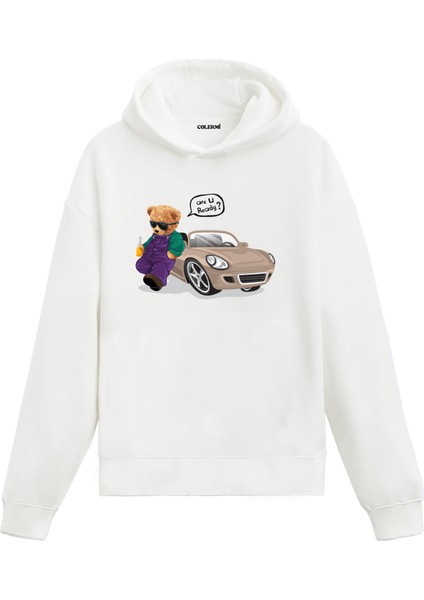 Cool Bear Kadın ve Erkek Sweatshirt Pamuklu Baskılı Ayıcıık Tasarım Hoodie Doğum Günü Hediyesi Pamuklu Ayıcık Tasarım Kapşonlu Sevgiliye Ayıcık Baskılı Kapşonlu Sweatshirt