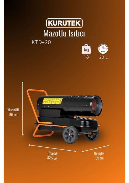 Ktd-20 Bacasız Mazotlu Isıtıcı