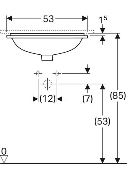 Variform Dikdörtgen Tezgah Altı Lavabo - 500.760.01.2