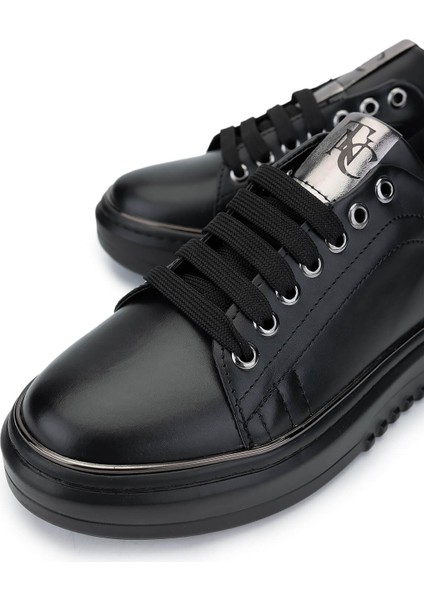 Kadın Vegan Siyah Sneakers & Spor Ayakkabı 817 08-2 Bn Ayk SK24-25 Sıyah Cılt modelleri