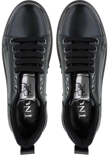 Kadın Vegan Siyah Sneakers & Spor Ayakkabı 817 08-2 Bn Ayk SK24-25 Sıyah Cılt indirimleri