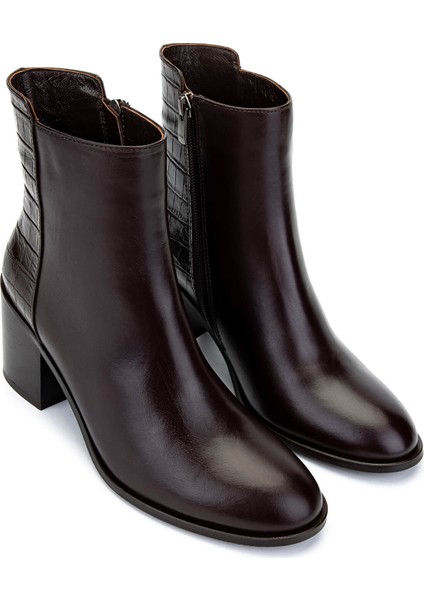 Kadın Hakiki Deri Kahverengi Topuklu Bot 33 551 Bn Bot SK24-25 Khv Dr/kroko fiyatları