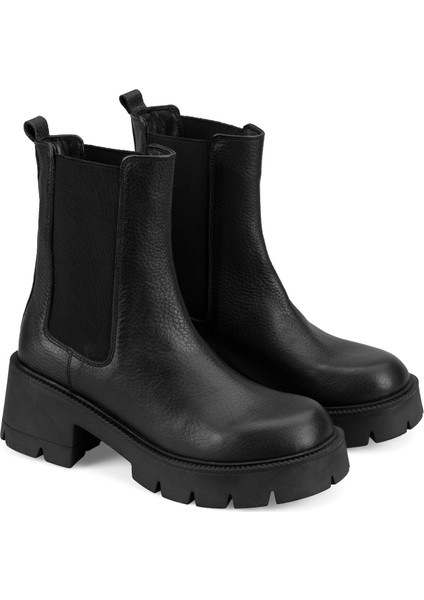 Belly Siyah Kadın Deri Bot