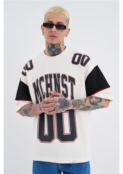 Erkek Mchnst 00 Oversize Ekru Tişört