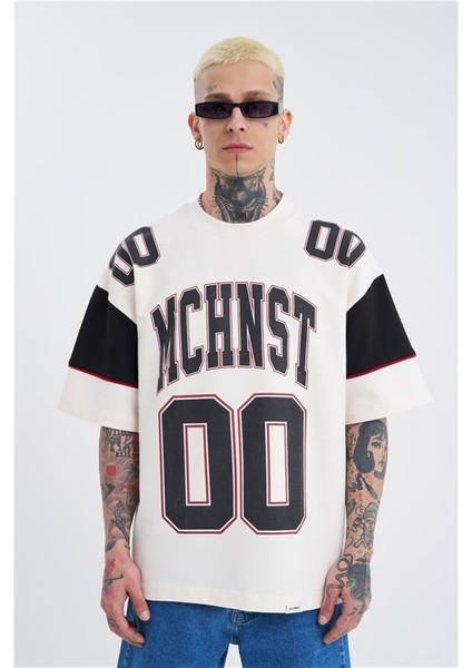 Erkek Mchnst 00 Oversize Ekru Tişört