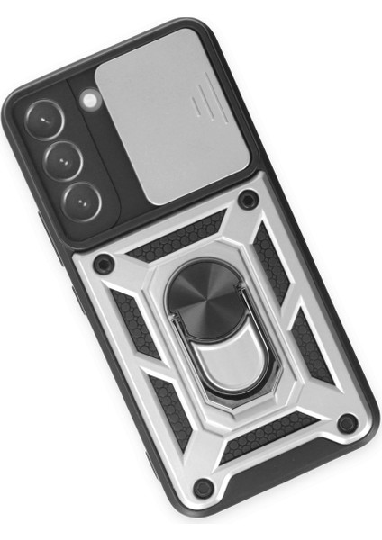 Samsung Galaxy S22 ile Uyumlu Kılıf Pars Lens Sürgülü Yüzüklü Standlı Korumalı Kılıf modelleri