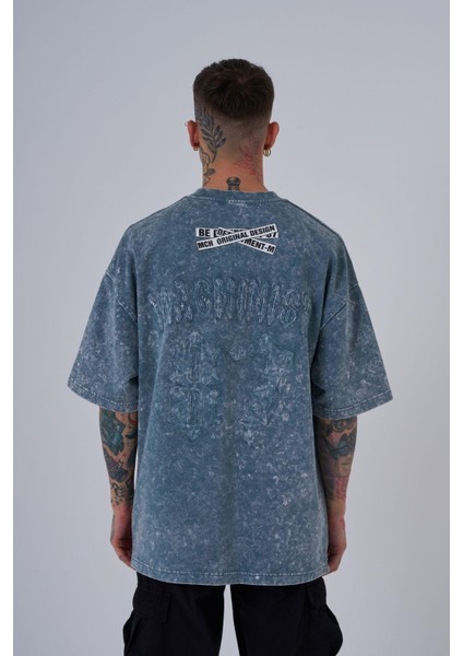 Erkek Original Yakımalı Oversize Ghost Spotted Tişört