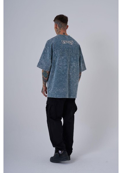 Erkek Original Yakımalı Oversize Ghost Spotted Tişört fırsatları