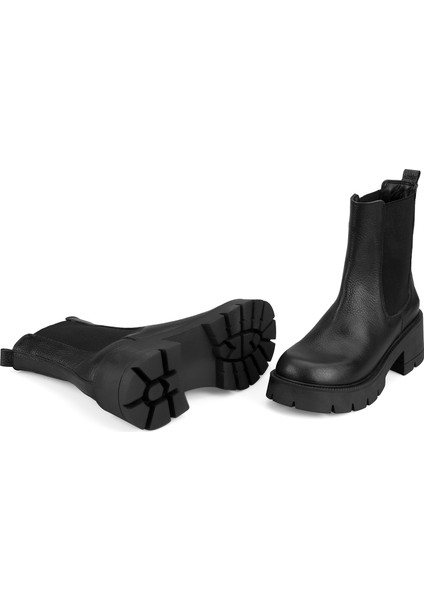 Belly Siyah Kadın Deri Bot indirimleri