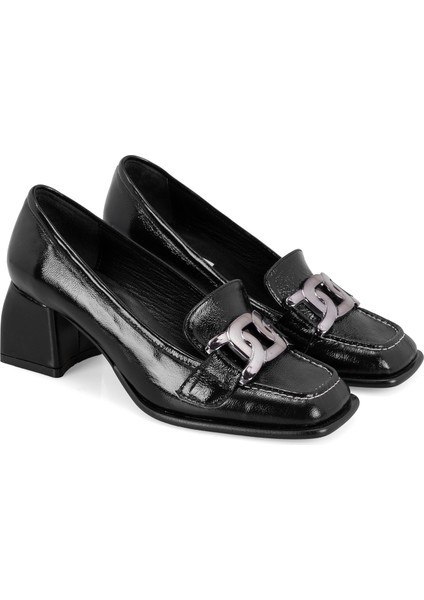 Rahel Siyah Kadın Klasik Deri Ayakkabı