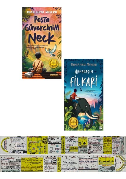 Posta Güvercinim Neck + Arkadaşım Fil Kari 2 Kitap Set Dhan Gopal Mukerji + Mat. Öğreten Cetvel