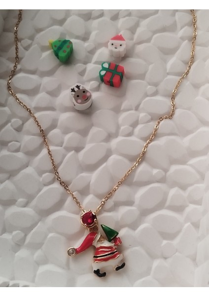 Yeni Yıl Tasarımlı, Noel Baba Figürlü Yılbaşı Kadın Kolye fiyatları