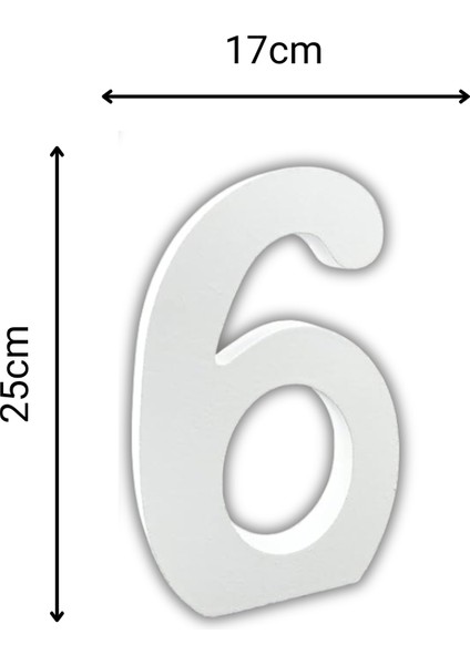 Strafor 6 Rakamı 25 cm