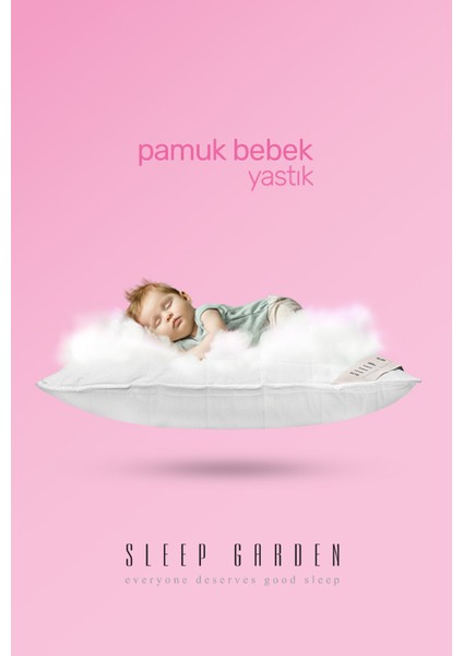 Pamuk Bebek Yastık 35X45 cm Çantalı Fermuarlı Yıkanabilir