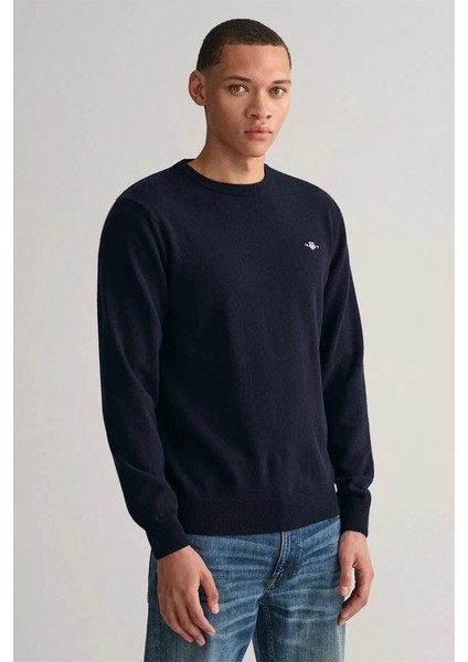 Erkek Lacivert Regular Fit Kazak