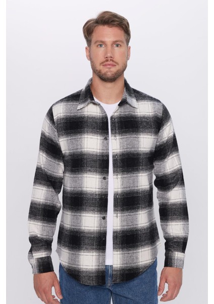 Erkek Slim Fit Dar Kesim Oduncu Kareli Kışlık Gömlek modelleri