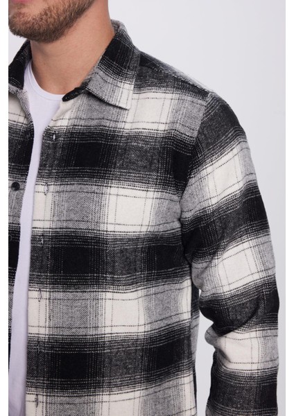 Erkek Slim Fit Dar Kesim Oduncu Kareli Kışlık Gömlek fırsatları