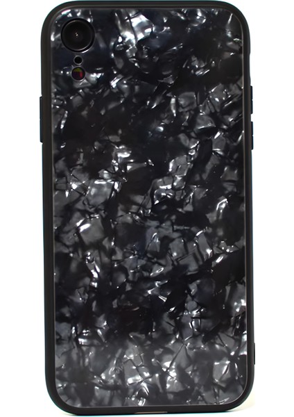iPhone Xr Kılıf Mermer Desenli Marbel Cam Silikon Kılıf
