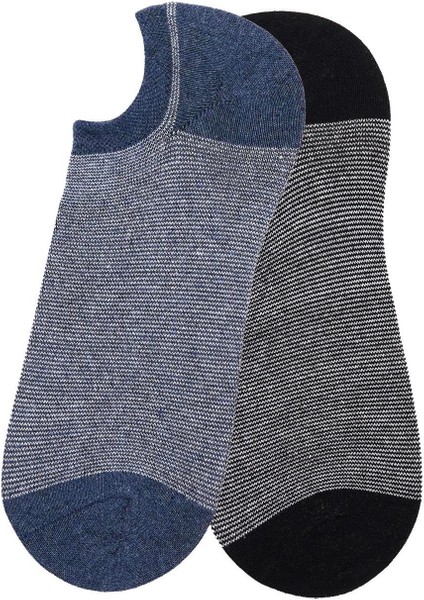 Erkek 2'li Desenli Patik Çorap