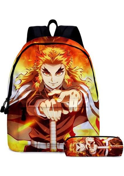 Demon Slayer Anime Okul Çantası 2 Adet Set (Yurt Dışından)