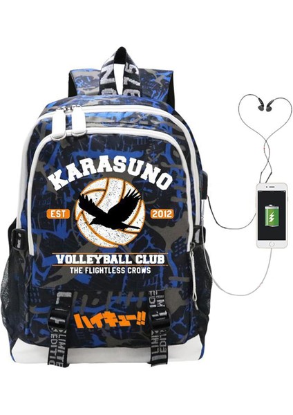 Haikhoo Anime Okul USB Şarj Bağlantı Noktalı Sırt Çantası (Yurt Dışından)