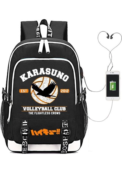 Haikhoo Anime Okul USB Şarj Bağlantı Noktalı Sırt Çantası (Yurt Dışından)