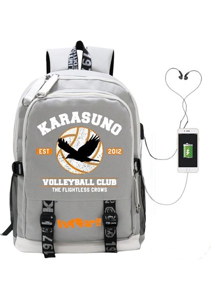Haikhoo Anime Okul USB Şarj Bağlantı Noktalı Sırt Çantası (Yurt Dışından)