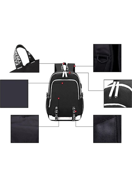 Haikhoo Anime Okul USB Şarj Bağlantı Noktalı Sırt Çantası (Yurt Dışından) fırsatları