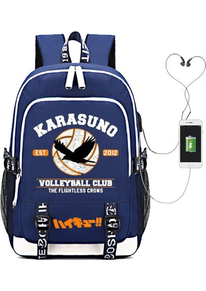 Haikhoo Anime Okul USB Şarj Bağlantı Noktalı Sırt Çantası (Yurt Dışından)