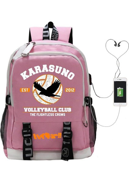 Haikhoo Anime Okul USB Şarj Bağlantı Noktalı Sırt Çantası (Yurt Dışından)